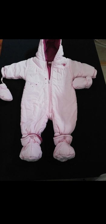 Combinaison polaire 6 mois rose fille