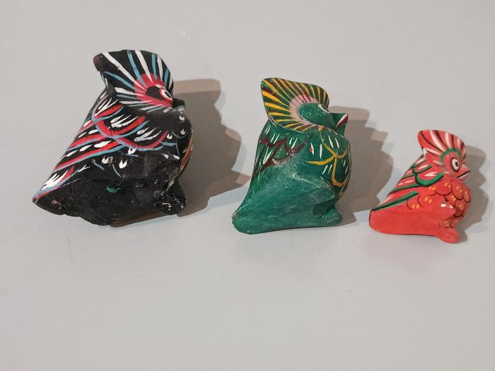 3 chouettes bois polychrome - photo numéro 5