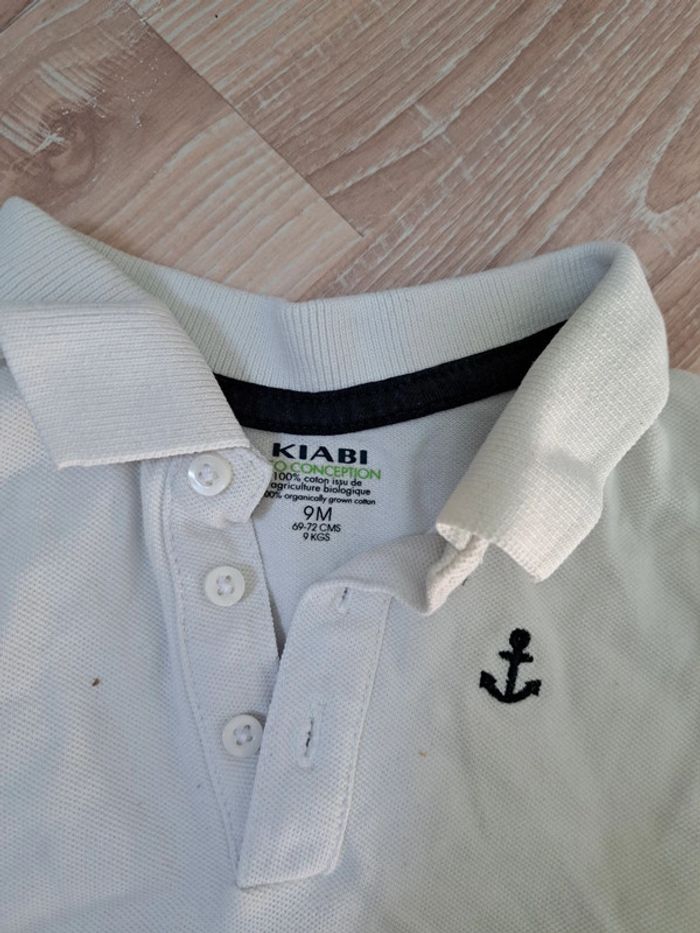 Polo blanc 9 mois Kiabi - photo numéro 3