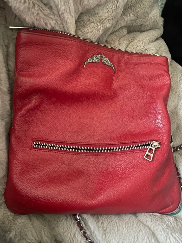 Sac zadig et voltaire rouge avec son porte carte - photo numéro 3