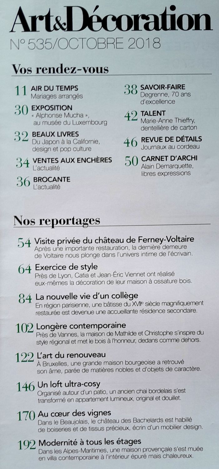 Magazine Art & Décoration n°535 octobre 2018 - photo numéro 5