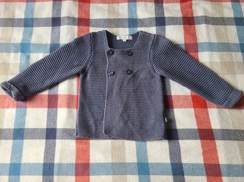 Joli gilet caban Cadet Rouselle bleu - 6 mois