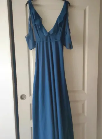 Robe longue bleue marine