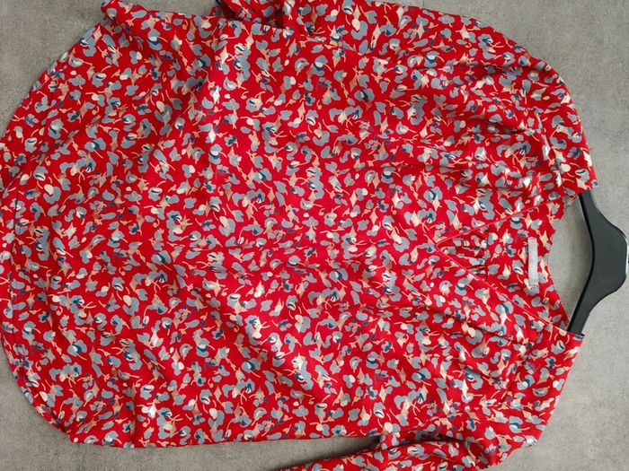 Mamouchka top col en V Macon taille M rouge bleu doré - photo numéro 2