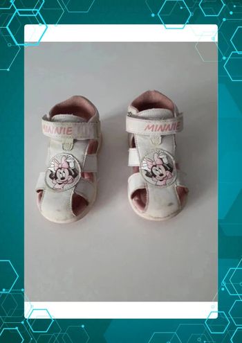 Sandales bebe fille tout terrain à scratch - minnie blanche disney  Taille 22