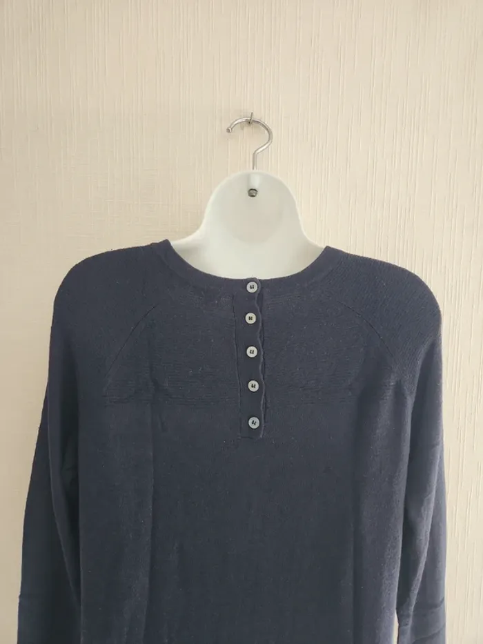 Pull tunique / robe bleu marine Mango XS - photo numéro 9