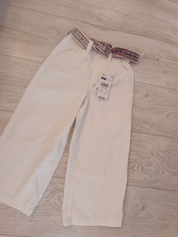 Pantalon blanc large fille Gémo