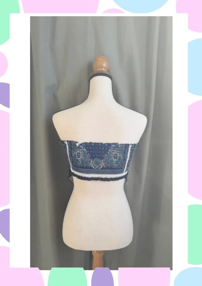 🟦 Haut bandana bleu smocké, neuf, Shein (Taille L) - photo numéro 4