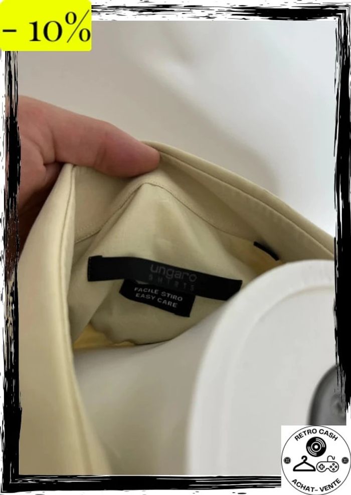Chemise Homme Ungaro vintage beige taille 41/16 L - photo numéro 6