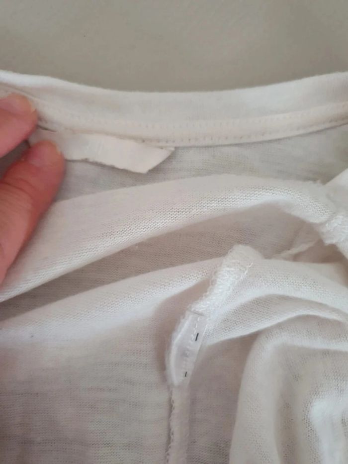 Haut tee shirt blanc creme ethnique H&M taille S 36 - photo numéro 4