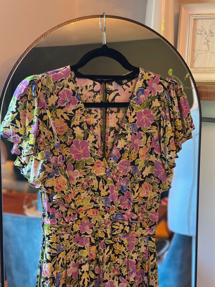 Combinaison fluide à fleurs multicolores Zara taille XS - photo numéro 2
