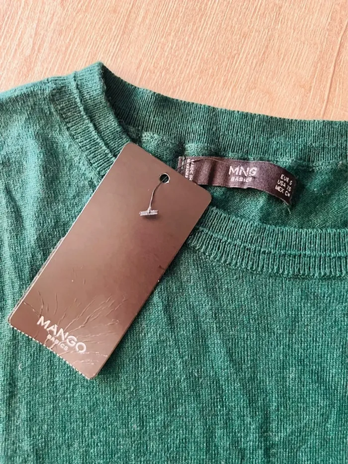 Pull vert foncé neuf femme Mango - photo numéro 2