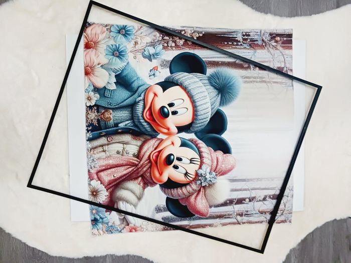 Decoration murale Impression sur toile tissus 70x70 neuf à encadrer - photo numéro 2