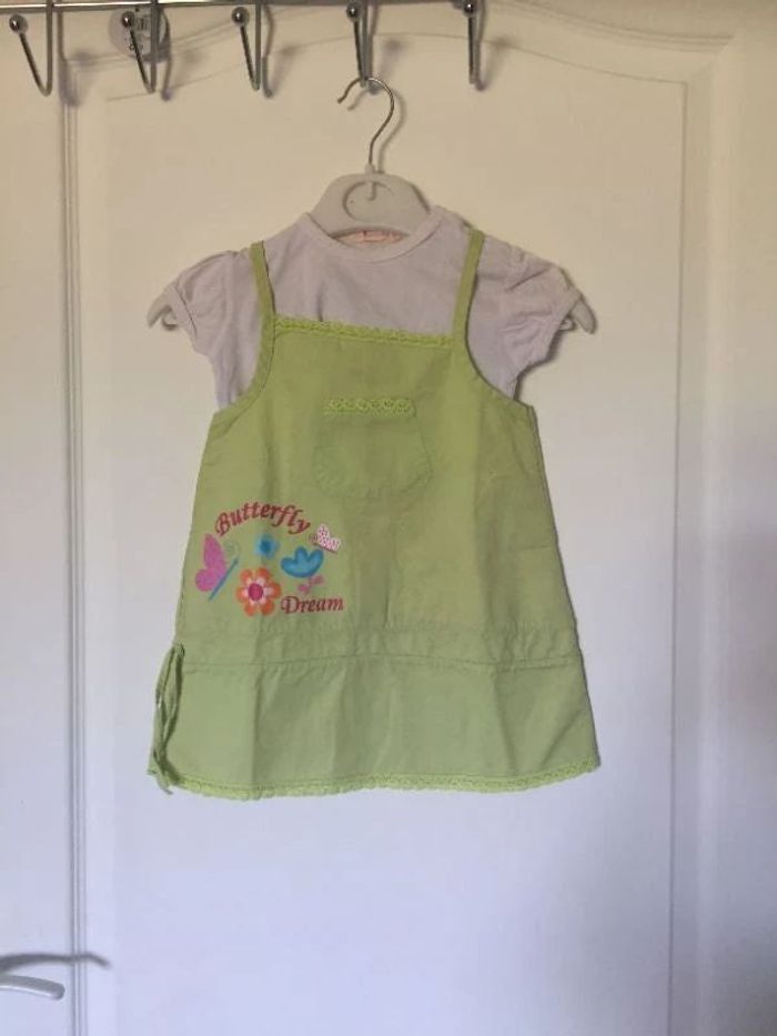 Ensemble Robe verte T-shirt 18M