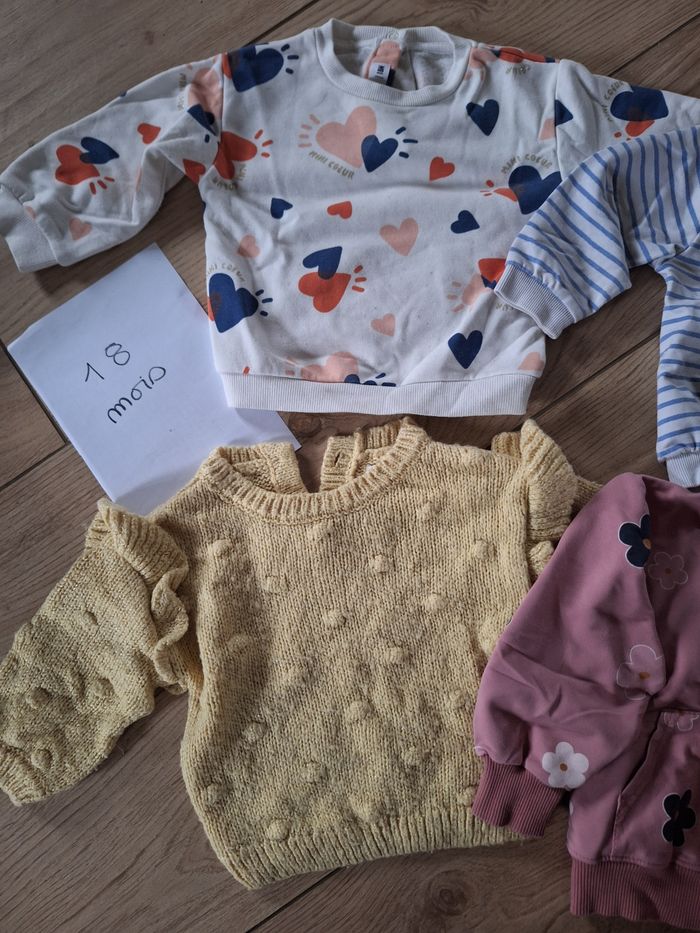 Lot pulls bébé fille 18 mois - photo numéro 2