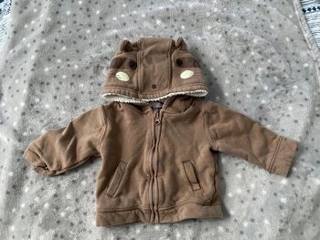 Sweat à capuche zippé chaud 6 mois