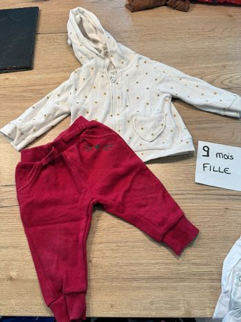 Gilet chaud fille velours pantalon survêtement