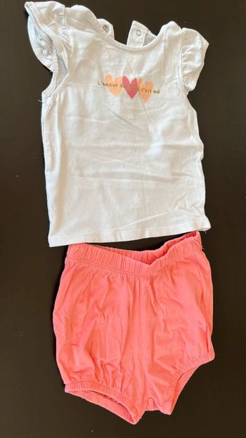Ensemble short et tee shirt 12 mois