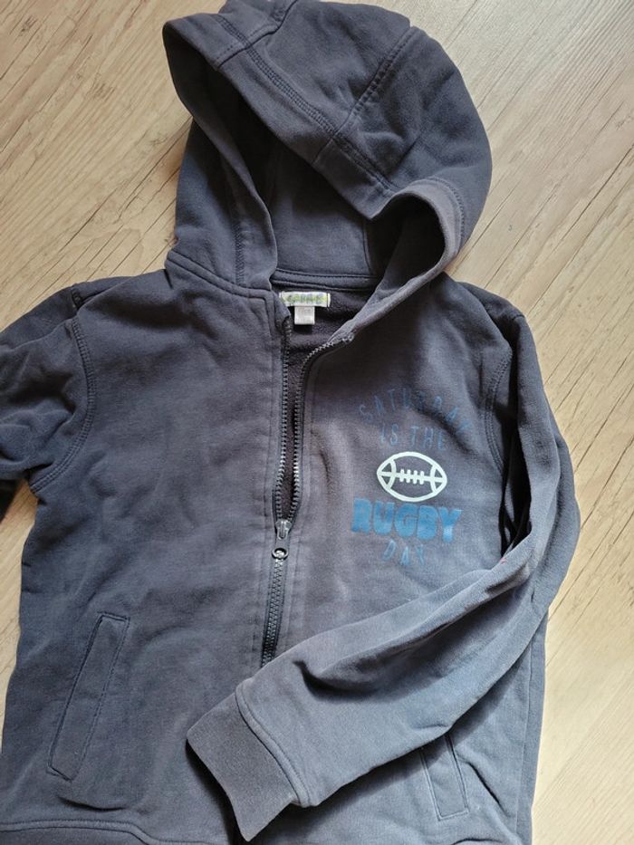 Gilet zippé bleu foncé rugby - photo numéro 3