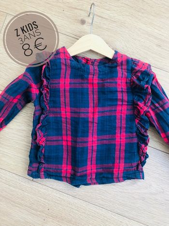 Blouse chemise Z Kids marine/rouge en 3ans
