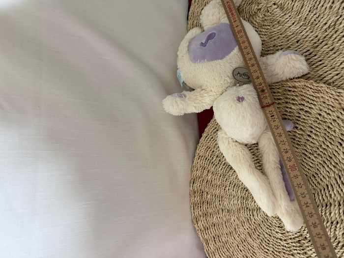 Doudou musical lapin Calins blanc mauve BABY NAT - photo numéro 3