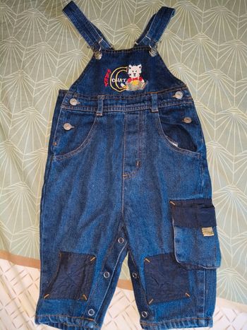 Salopette jean 12 mois pression baby chat