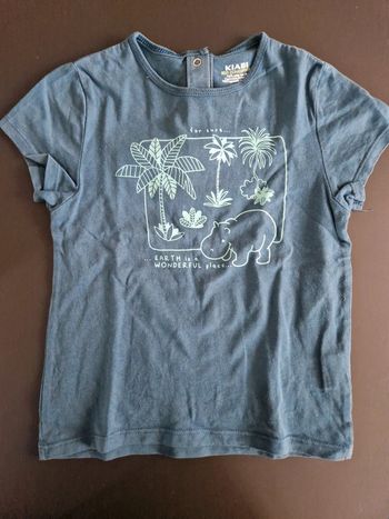 Tee-shirt manches courtes garçon Kiabi bleu hippopotame
