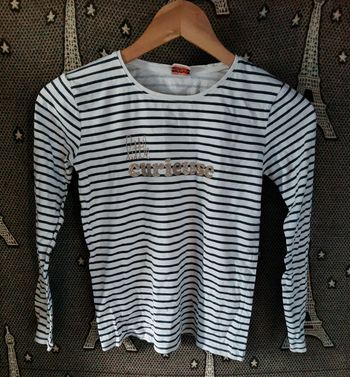 T-shirt à rayures manches longues 14ans