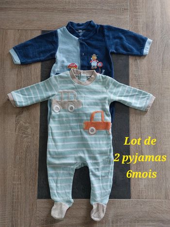 Lot de 2 pyjamas 1 pièce 👦 6mois