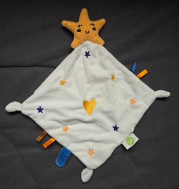 Doudou Etoile jaune - mouchoir blanc coeur - Baby calin