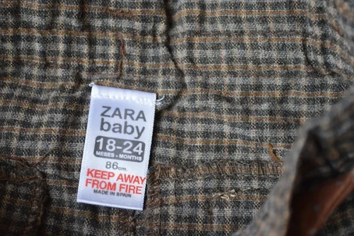 Short à carreaux Zara Baby 18-24 mois - Marron - photo numéro 6