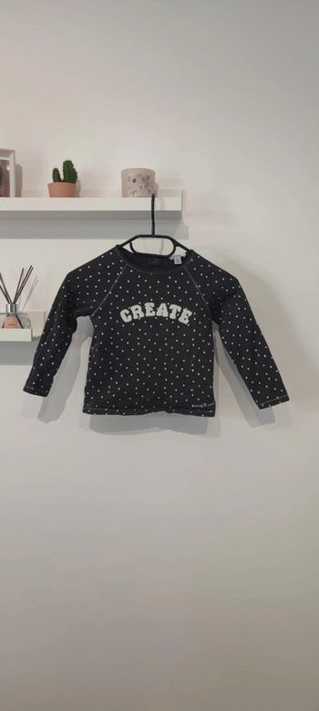 Sweat gris foncé points argentés Okaïdi