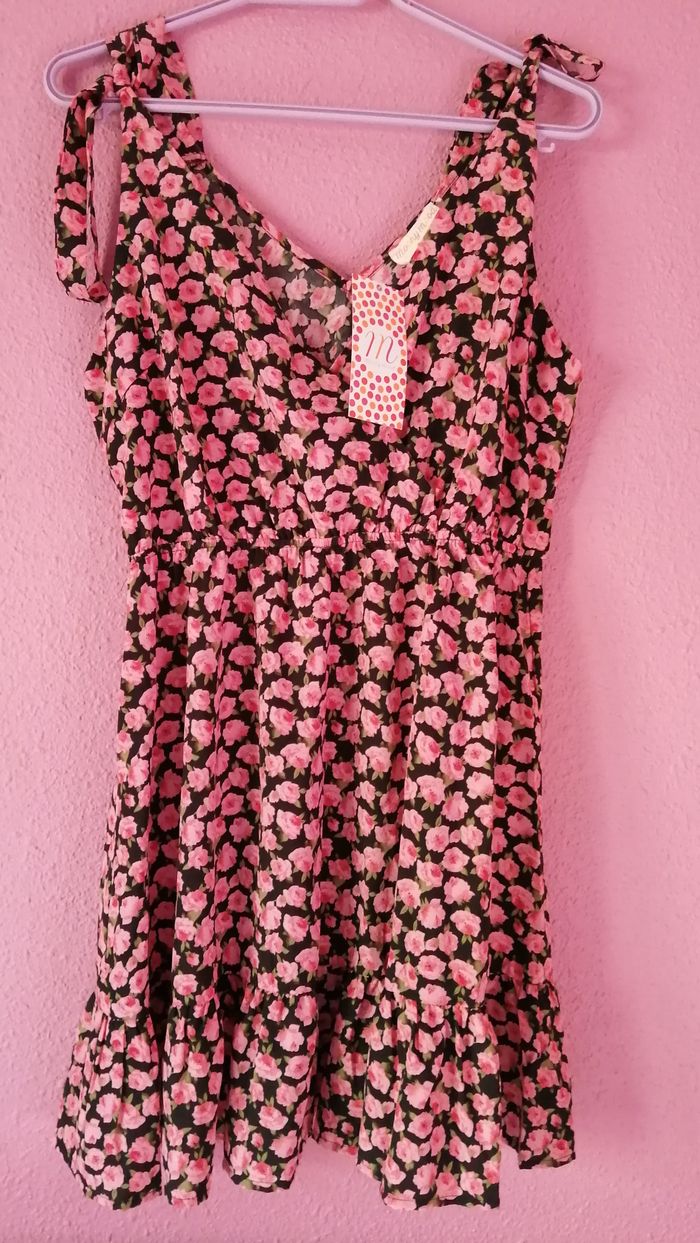 Robe Noire/Rose Taille 38/40 Neuve Avec Étiquette Moony Moo