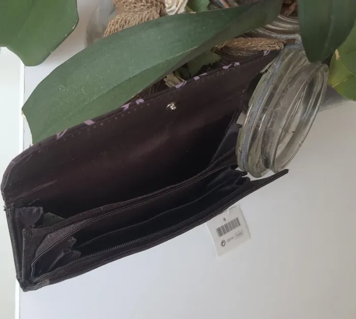 Petite pochette marron tissus "Yves Rocher" neuve - photo numéro 3