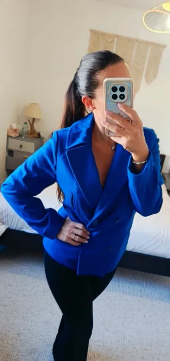 Veste caban bleu roi La redoute 40 neuve