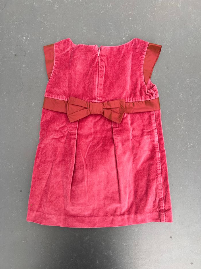 Robe manches courtes velours ras bordeaux - photo numéro 4