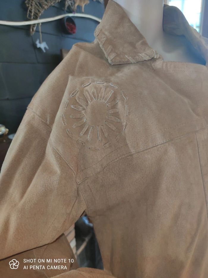 croute de cuir veste tendance indien - photo numéro 2