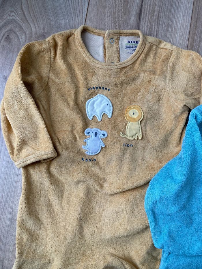 Lot de 2 pyjamas velours 12 mois - photo numéro 3