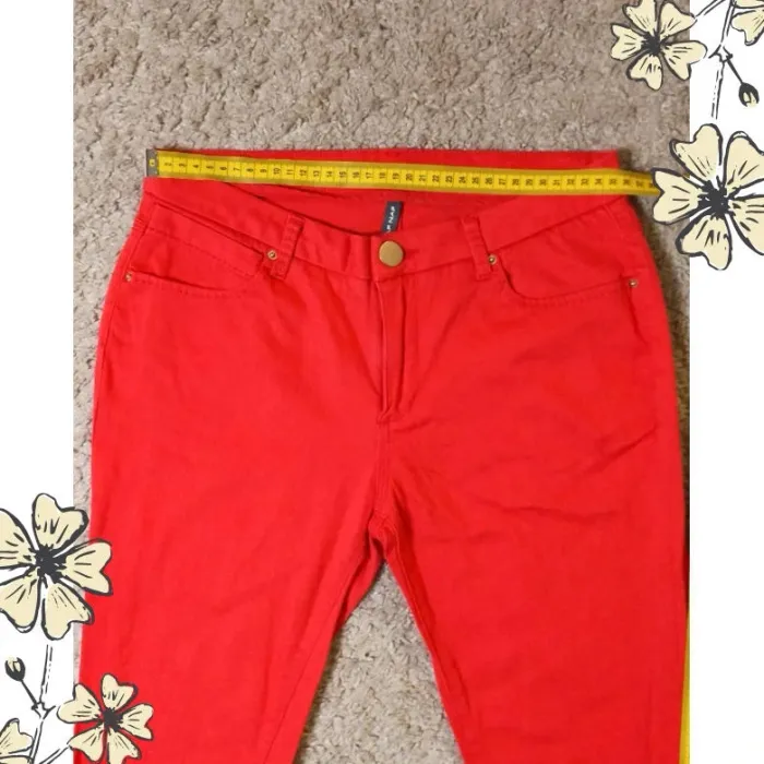 Jean corail rouge femme NafNaf, taille 36, taille basse - photo numéro 9