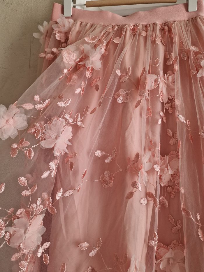 Jupe longue fleurie rose - photo numéro 2