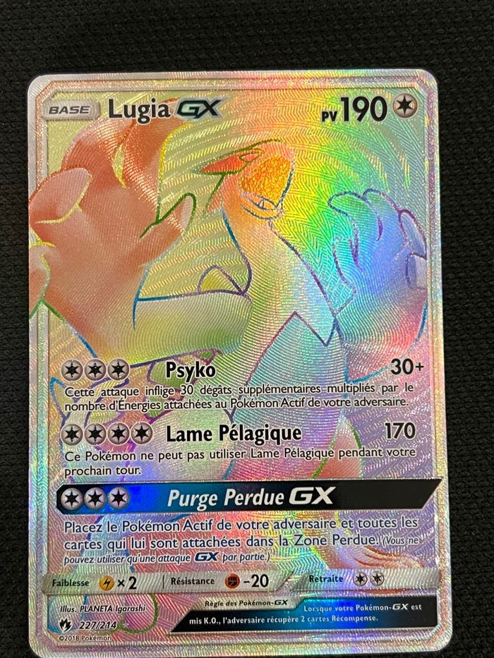 Carte Pokémon Lugia GX LOT 227 / 214 - photo numéro 2