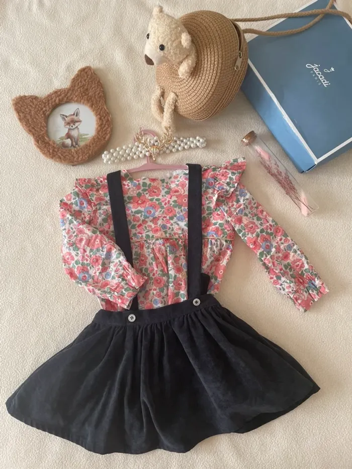 🖤 Jupe à bretelles Lola Palacio – Taille 18 mois (taille grand) 🖤 - photo numéro 2