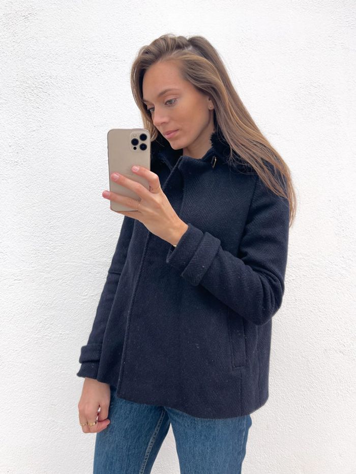 Manteaux bleu marine et noir Zara - photo numéro 7