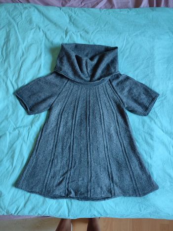 Pull col roulé manches courtes gris Taille S