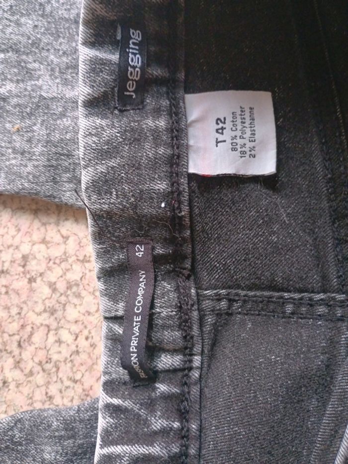 Jegging Gris Délavé - Taille 42 - photo numéro 3