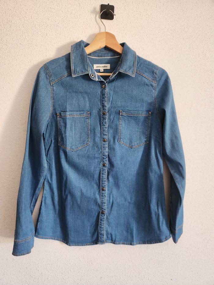 Chemise en jean Grain de Malice – T.38 – Parfait état 💙