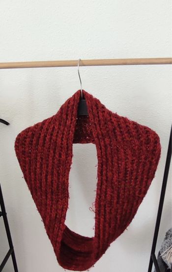 Snood rouge bordeaux en maille Camaïeu