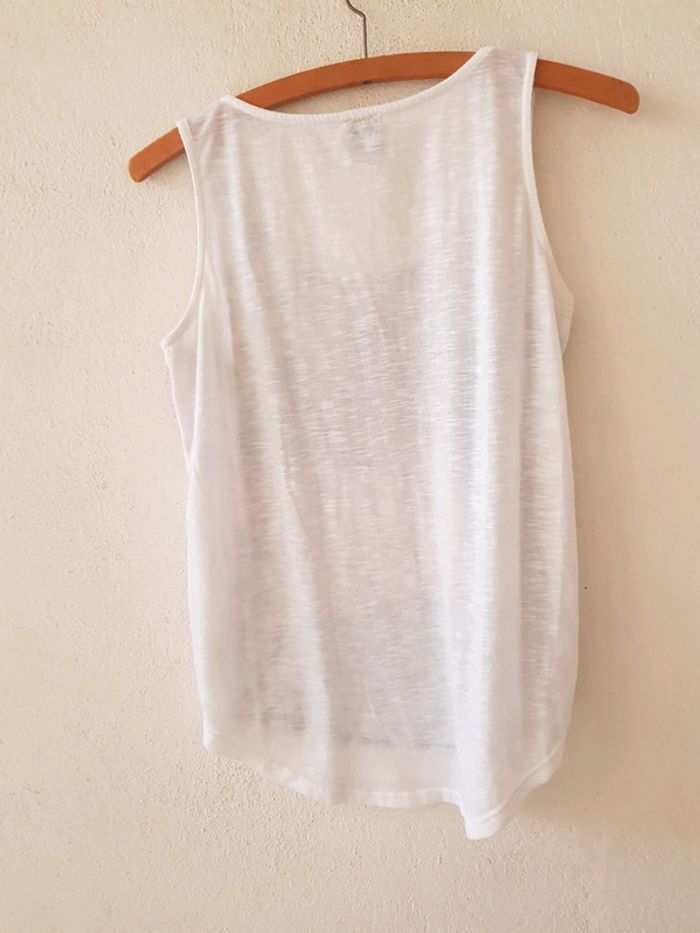 Débardeur imprimé tropical blanc - photo numéro 4