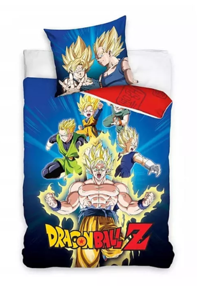 Parure de lit 100% Coton housse de couette coton Dragon Ball Z 140x200 cm et Taie d'oreiller 70x90 c
