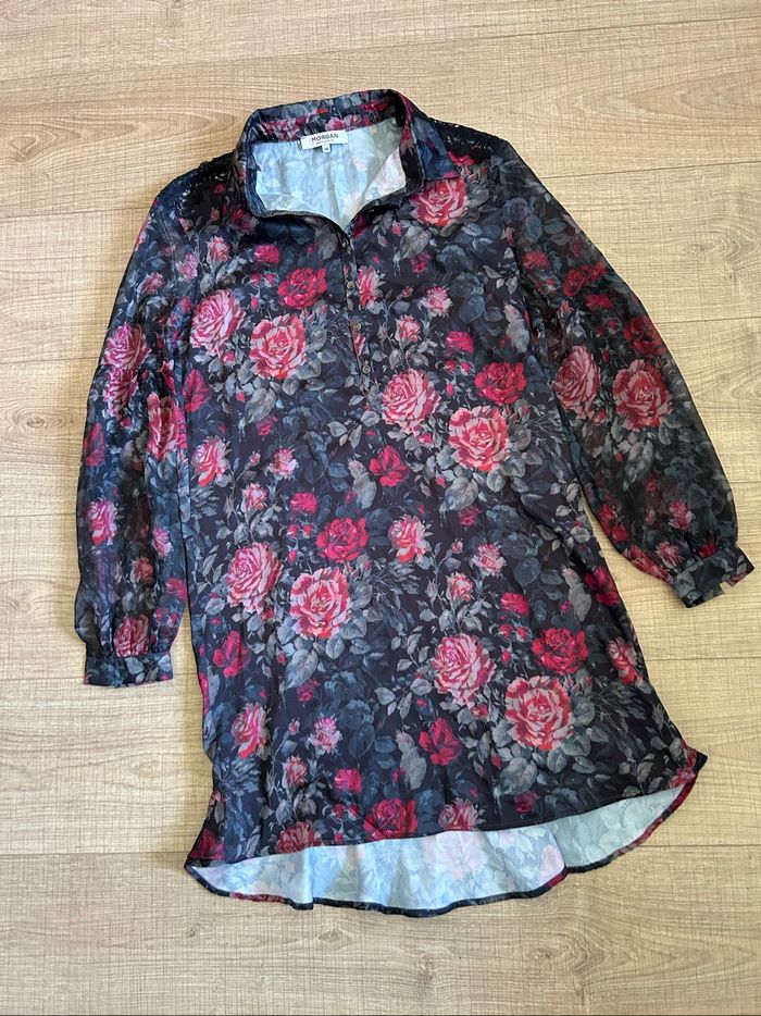 Robe fleurie à manches longues Morgan taille 36 jamais portée - photo numéro 7
